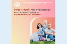 01.07.2024 2024.07.01 Более 180 тысяч приморских семей  получили сертификаты на материнский капитал | Администрация муниципального округа город Партизанск Приморского края Официальный сайт