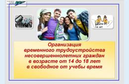 26.03.2024 Временное трудоустройство в свободное от учебы время | Администрация муниципального округа город Партизанск Приморского края Официальный сайт