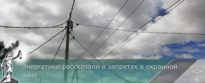 Энергетики рассказали о запретах в охранной зоне | Администрация муниципального округа город Партизанск Приморского края Официальный сайт Энергетики рассказали о запретах в охранной зоне | Администрация муниципального округа город Партизанск Приморского края Официальный сайт