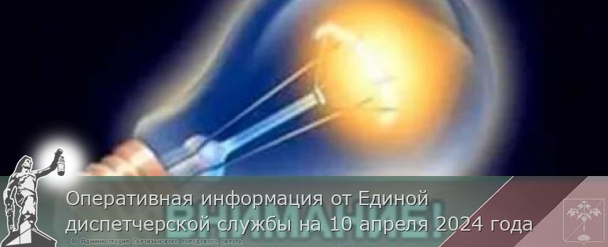 Оперативная информация от Единой диспетчерской службы на 10 апреля 2024 года | Администрация муниципального округа город Партизанск Приморского края Официальный сайт