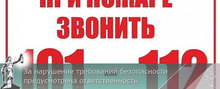 За нарушение требований безопасности предусмотрена ответственность   | Администрация муниципального округа город Партизанск Приморского края Официальный сайт