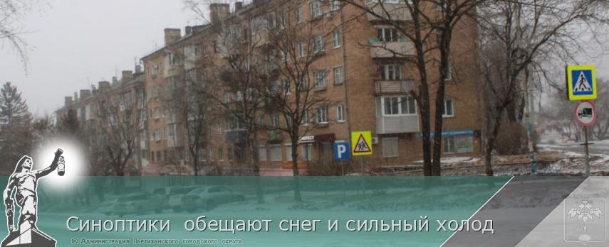 Синоптики  обещают снег и сильный холод  | Администрация муниципального округа город Партизанск Приморского края Официальный сайт