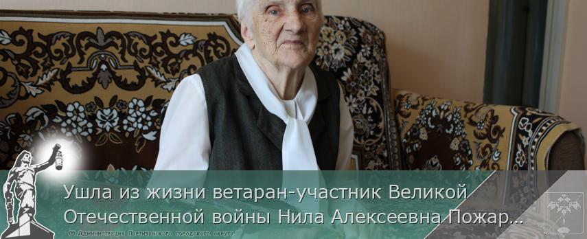 Ушла из жизни ветаран-участник Великой Отечественной войны Нила Алексеевна Пожарицкая   | Администрация муниципального округа город Партизанск Приморского края Официальный сайт