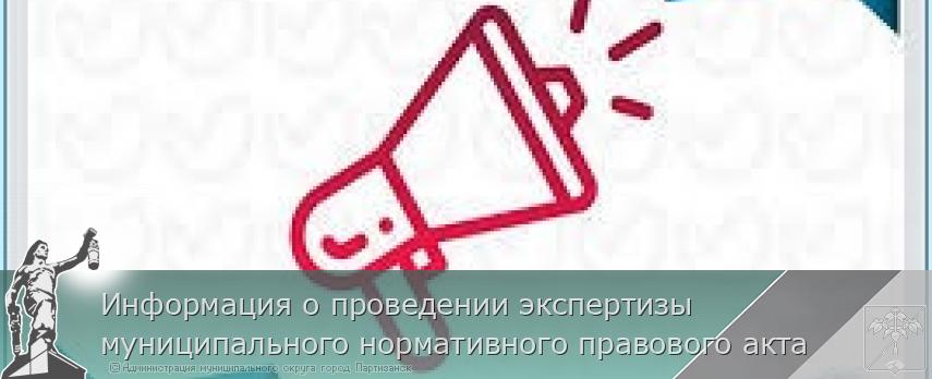 Информация о проведении экспертизы муниципального нормативного правового акта | Администрация муниципального округа город Партизанск Приморского края Официальный сайт