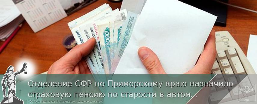 Отделение СФР по Приморскому краю назначило страховую пенсию по старости в автоматическом режиме более 1,4 тысячи жителей региона