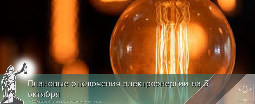 Плановые отключения электроэнергии на 5 октября | Администрация муниципального округа город Партизанск Приморского края Официальный сайт Плановые отключения электроэнергии на 5 октября | Администрация муниципального округа город Партизанск Приморского края Официальный сайт